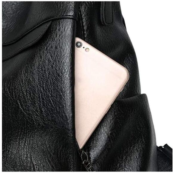 Tammy Women Backpack PU- BLACK B0298 main image 4